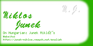 miklos junek business card